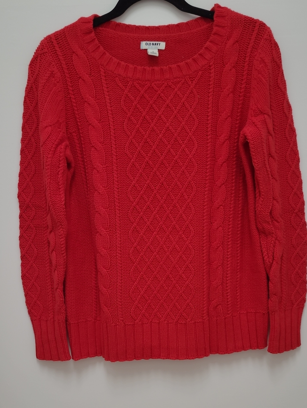 Old Navy Red Cable-Knit Crewneck Sweater